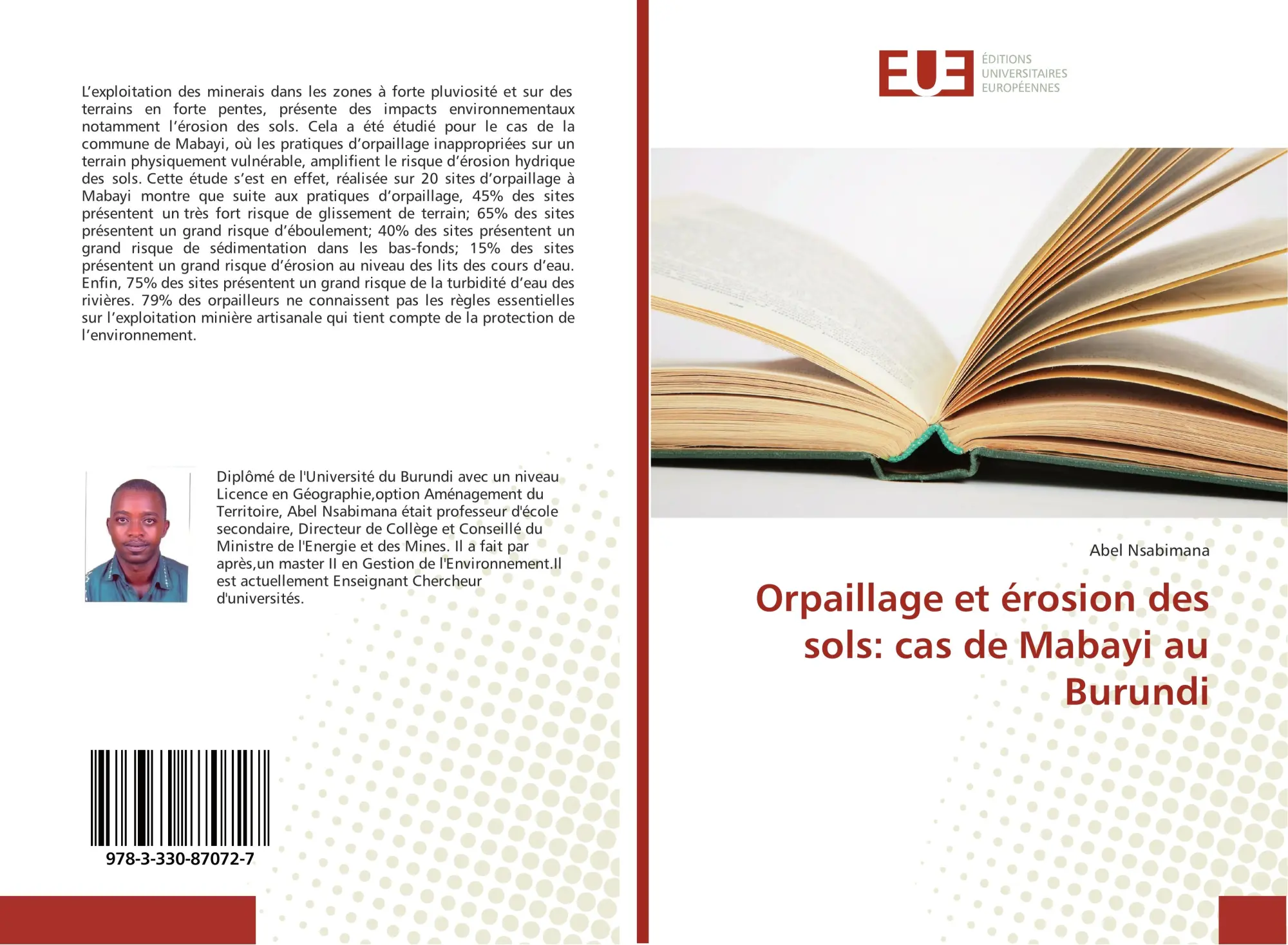 Abel Nsabimana | Orpaillage Et éRosion Des Sols: Cas De Mabayi Au Burundi | Buch-image