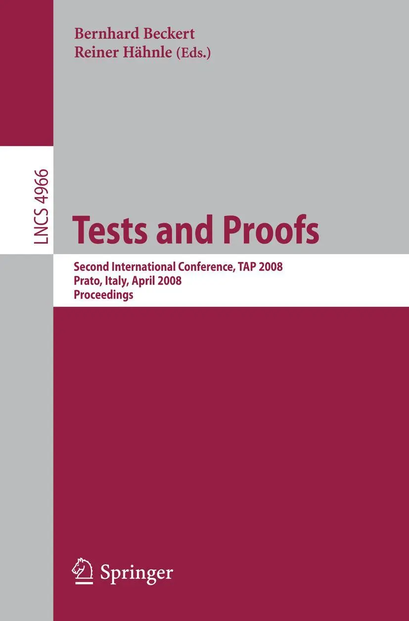 Bernhard Beckert (U. A.) | Tests And Proofs | Taschenbuch | Englisch (2008) | X-image