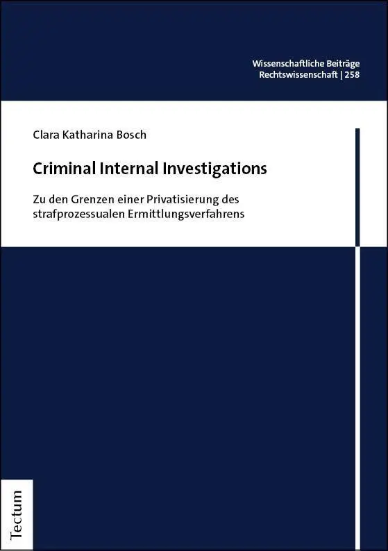 Clara Katharina Bosch | Criminal Internal Investigations | Taschenbuch | Deutsch-image